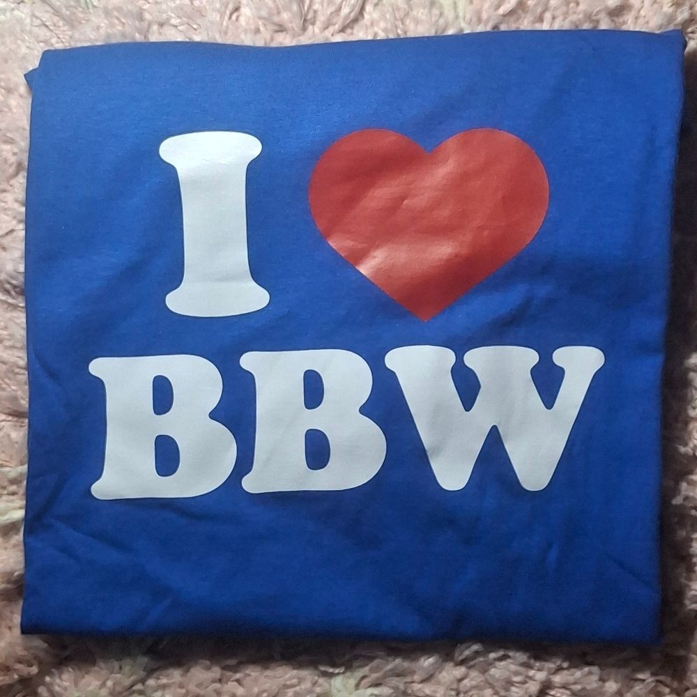 I ❤️ BBW Tee In Blue And Yellow